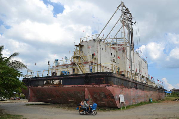Remnant of the tsunami of 2004 - brought water tanker 3 km from the sea into the middle of the city.