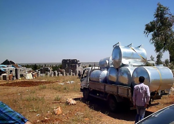 Water tanks.