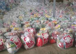 Aid packages in Erbil, Iraq