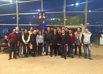 Rozloučení se studentkami ze Sýrie před jejich odletem do Čech