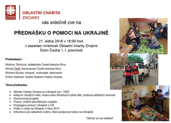 Přednáška o pomoci na Ukrajině