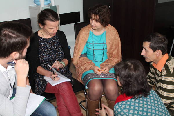  Mgr. Pavla Baxová (second from left) and her interpreter Anastasya.