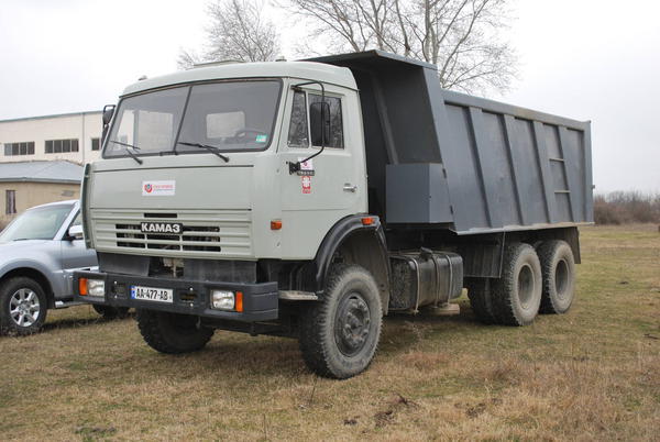 Kamaz ride from the mountains up to 10 tons of organically grown potatoes.