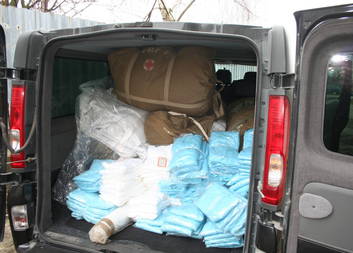 A shipment of thermal underwear, sheets and linens is on its way towards Ukraine