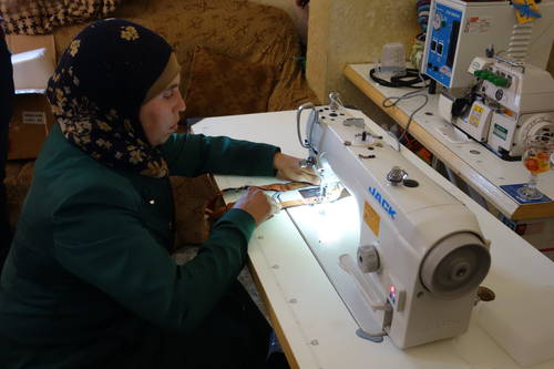 Palestinian women learn to sew, for example.