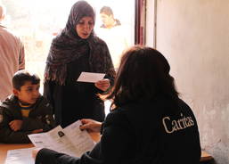 Handing over vouchers after registration