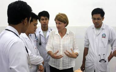 Lékařka Martina Lattová během školení.