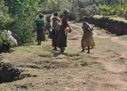 Every day children carry the water 