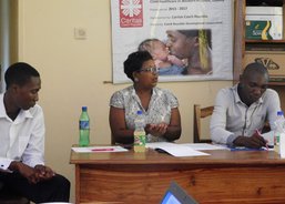 Patriciah talking about volunteers 