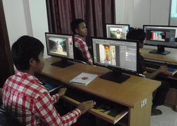 Disabled people acquire computer literacy in the center.