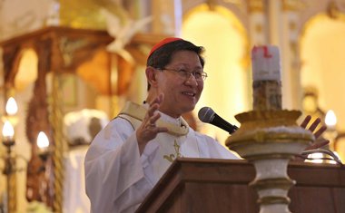 Kardinál Luis Antonio Tagle zde požehnal všem filipínským zemědělcům (foto: Jakub Žák).