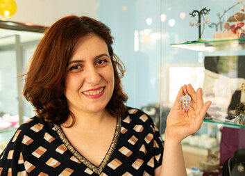 Nana opened her workshop with jewellery made from traditional Georgian enamel