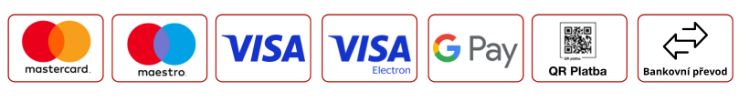 Možnosti platby - Master card, Maestro, Visa, Visa elektro, Google pay, QR platba a bankovní převod