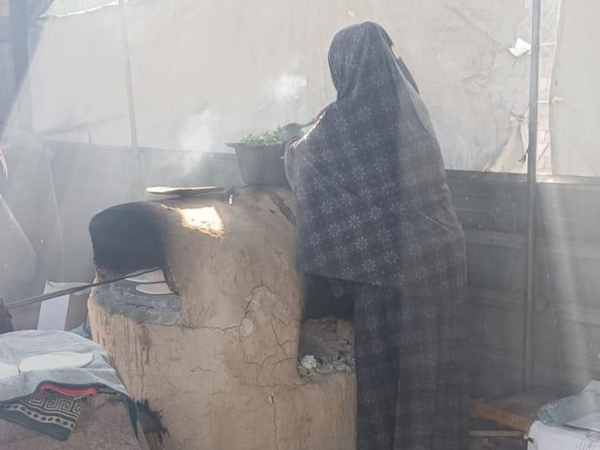 Nesreen built a clay oven and now bakes bread for other families