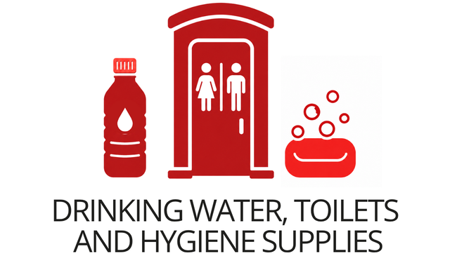 Drinking water and hygiene supplies